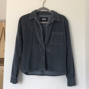 Reformation Blue Corduroy Button Up